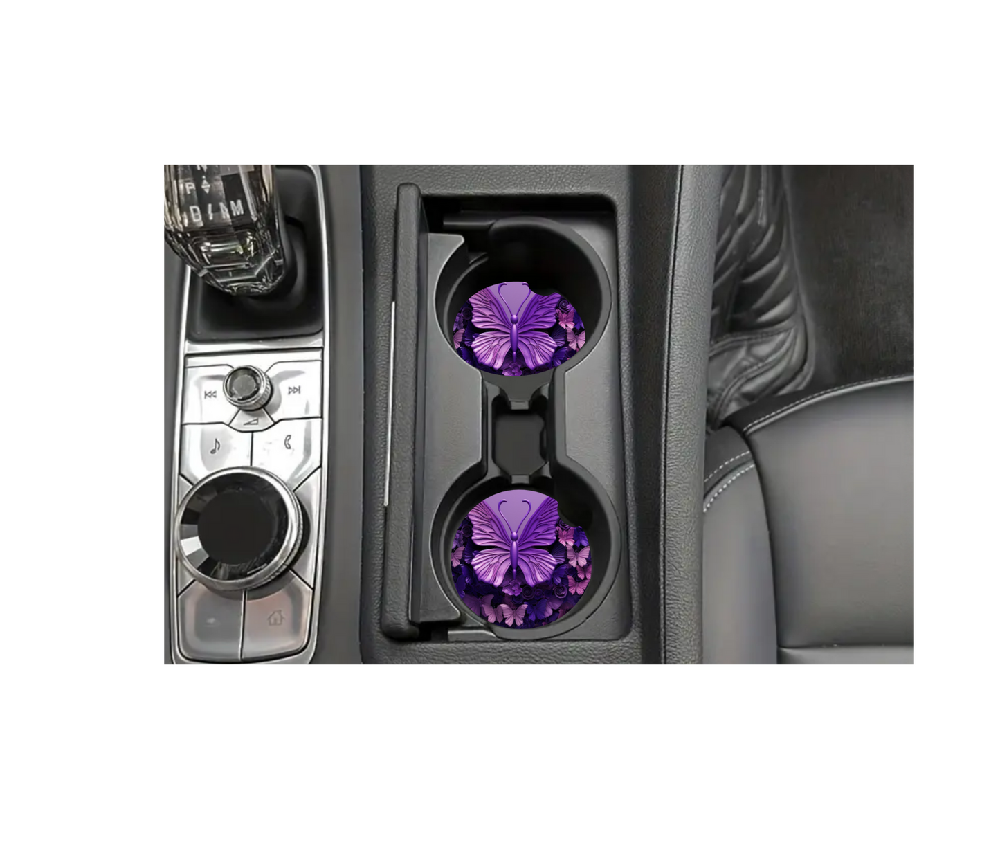 Car Coasters - Purple Butterfly