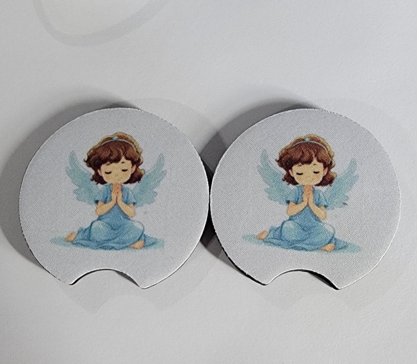 Car Coasters - Praying Angel - Blue