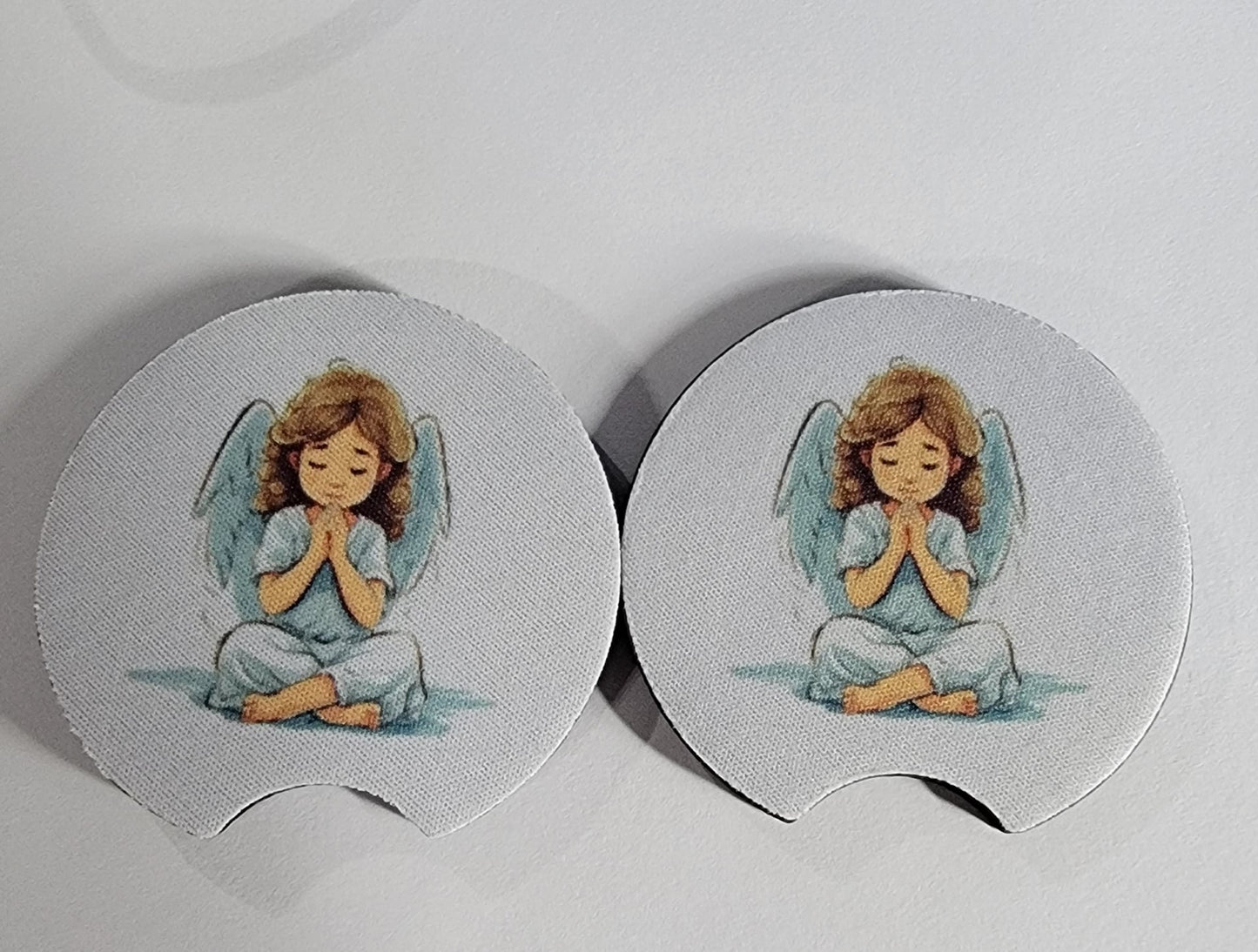 Car Coasters - Praying Angel - Blue