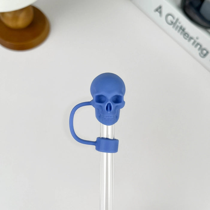 10mm Straw Topper - Blue Skull