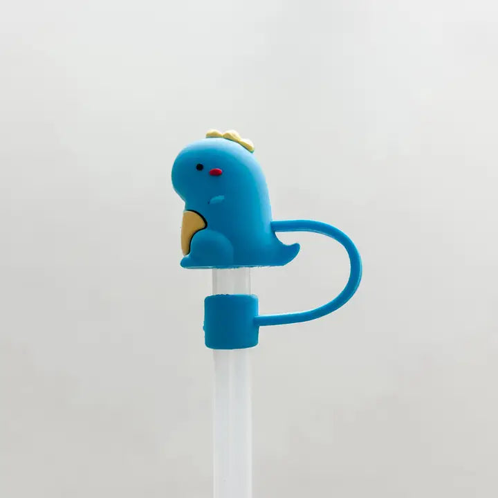 8mm Straw Topper - Blue Dinosaur