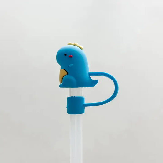 8mm Straw Topper - Blue Dinosaur