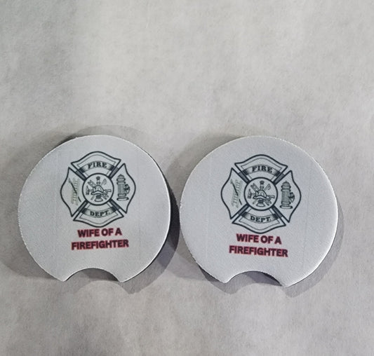 Car Coasters -Wife of A Fire Fighter