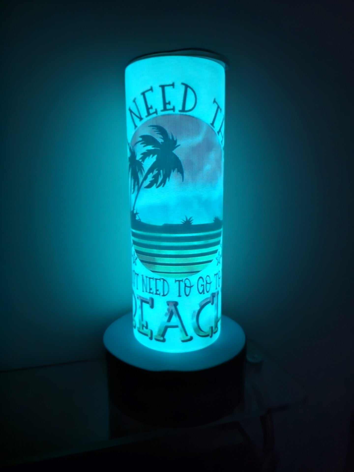 20oz Sublimation Blue Glow In The Dark Tumbler - I Don't Need Therapy