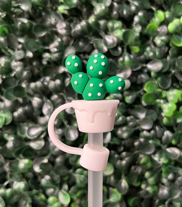 10mm Straw Topper - Green Cactus