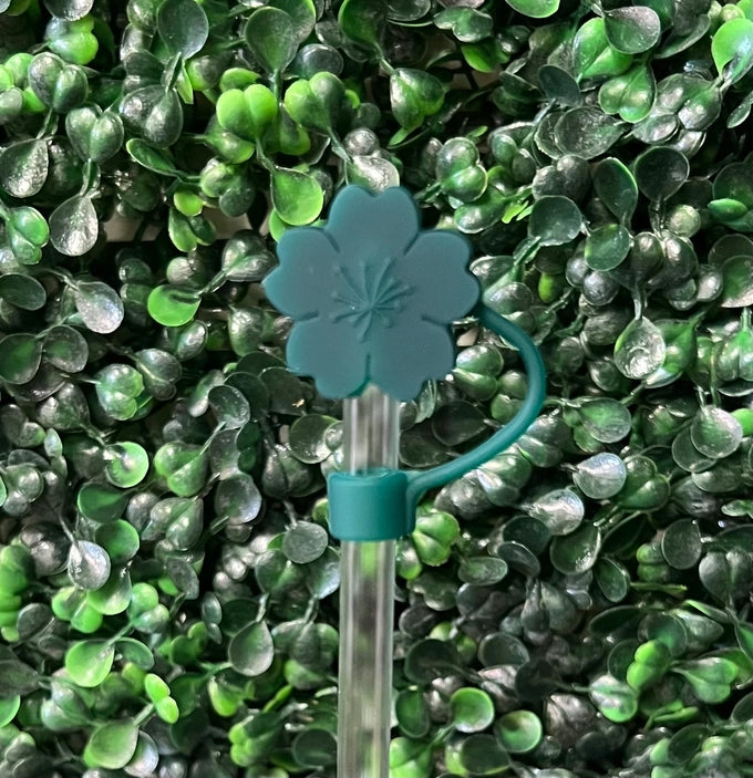 10mm Straw Topper - Green Hibiscus