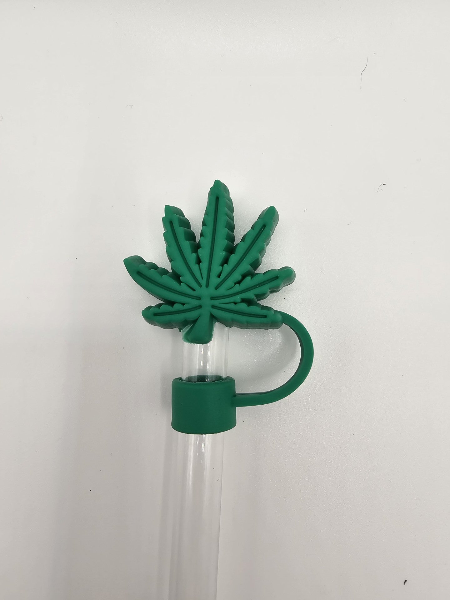 10mm Straw Topper - Green Leaf