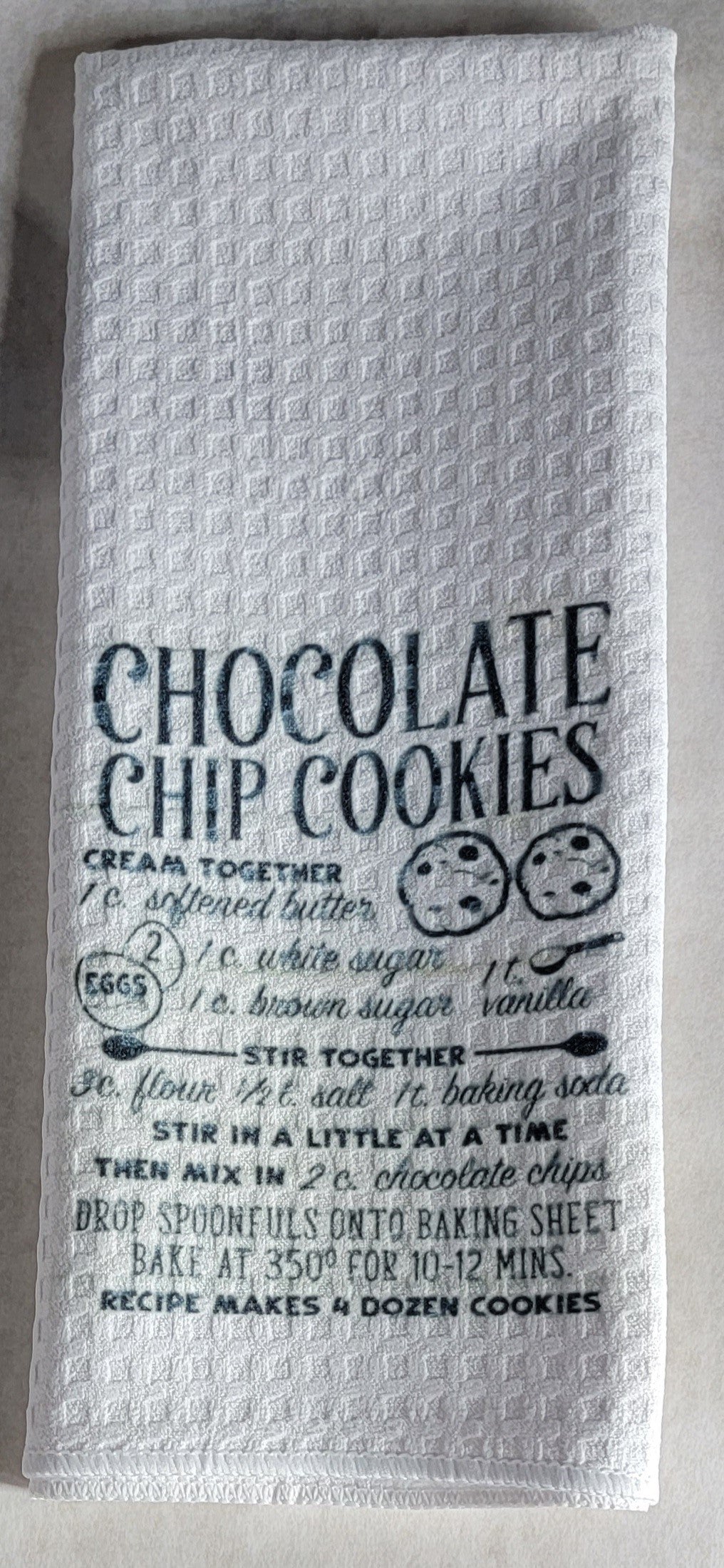 Sublimation Microfiber Dish Towel  28"L x 16"W- Chocolate Chip Cookie Recipe