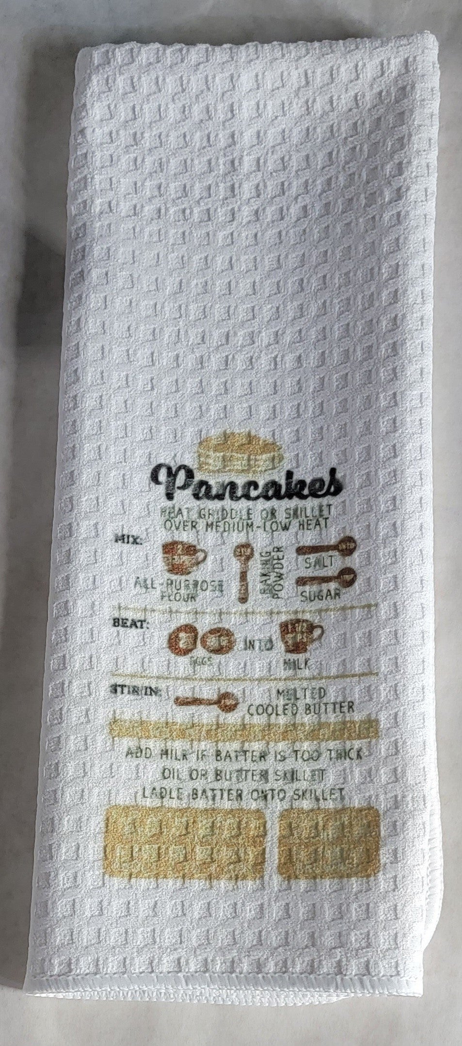 Sublimation Microfiber Dish Towel  28"L x 16"W- Pancake Recipe