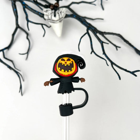 10mm Straw Topper - Spooky Jack O' Lantern