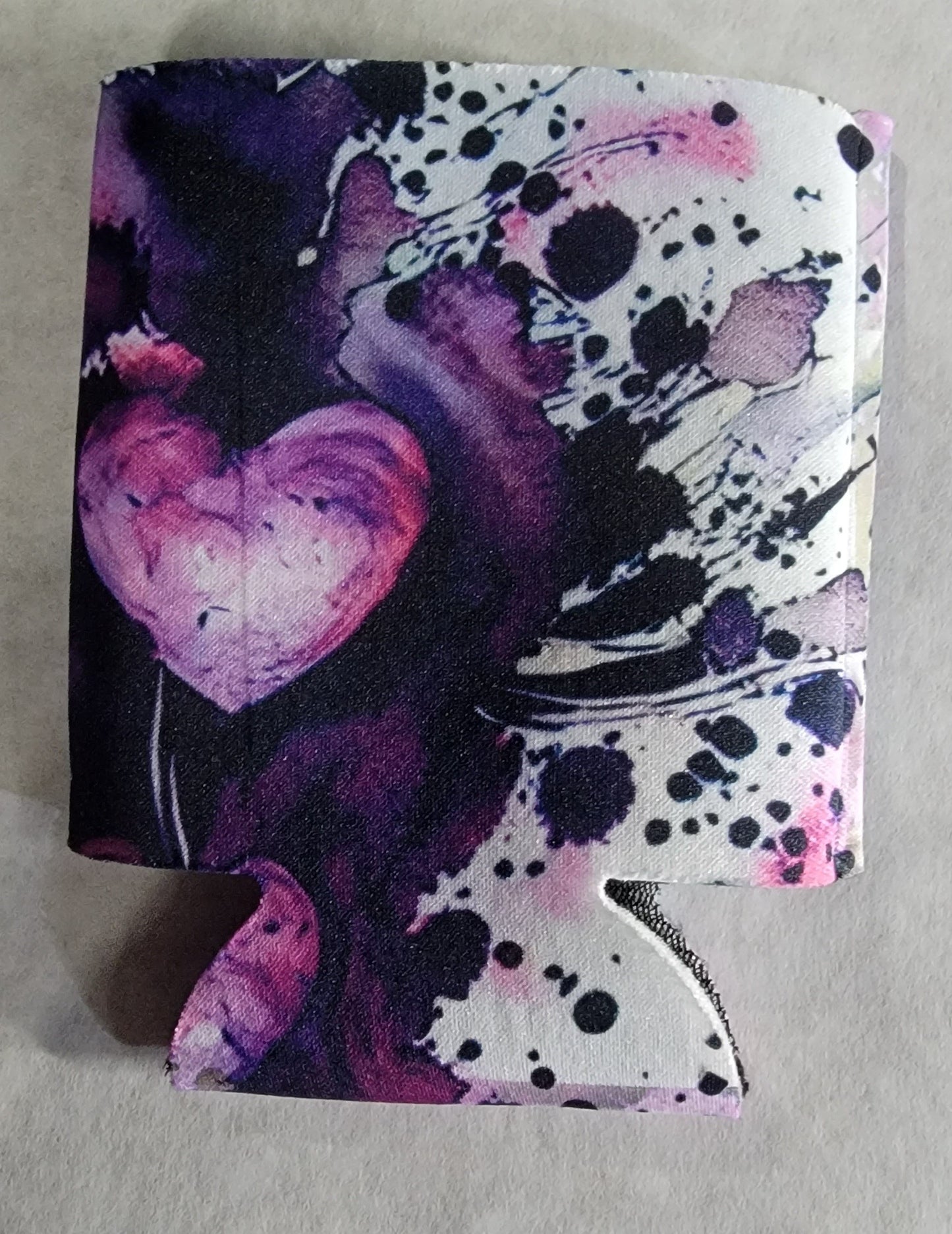 Purple Heart with Paint Splash Koozies - Sublimation