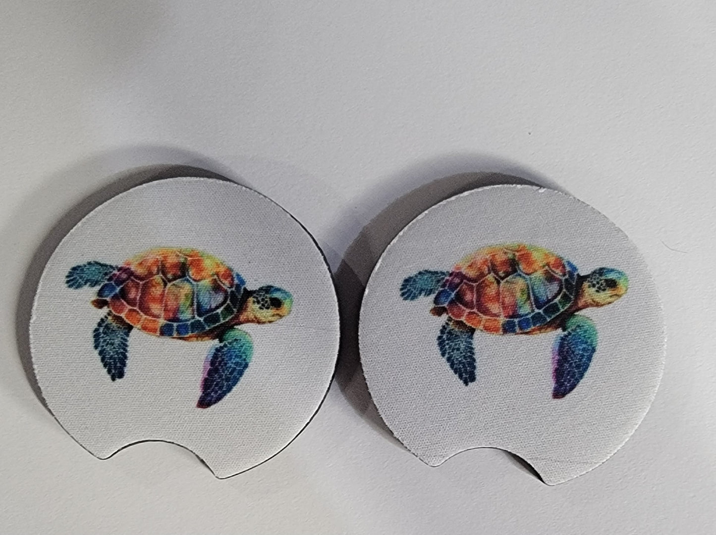 Car Coasters - Orange Sea Turtles