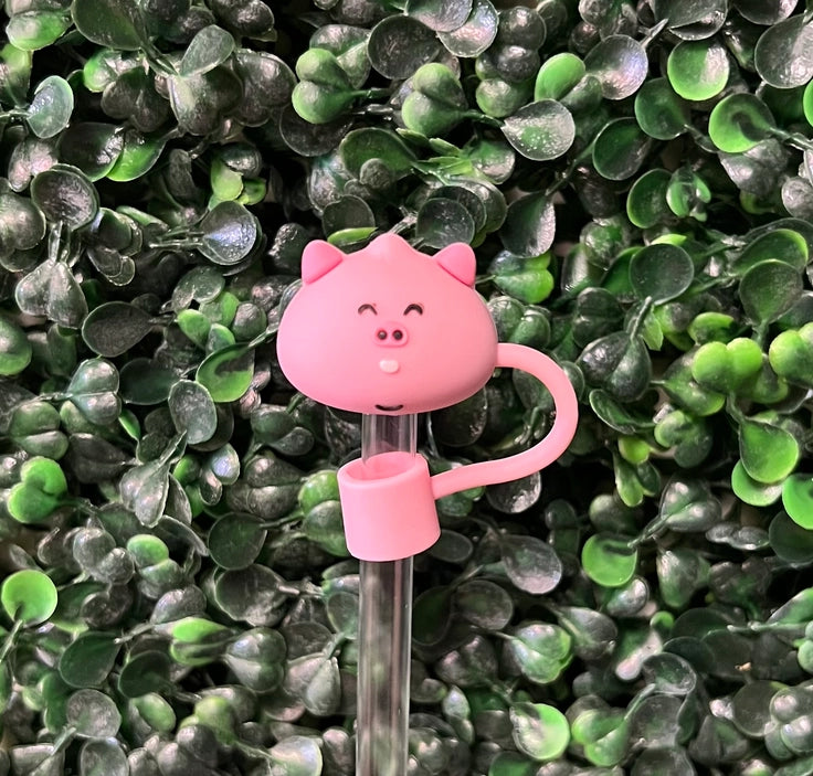 10mm Straw Topper - Pig