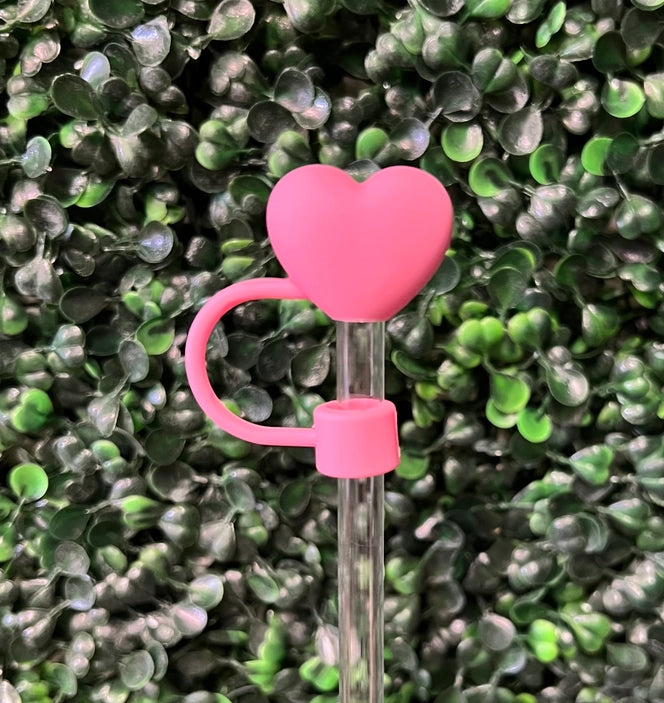 10mm Straw Topper - Pink Heart