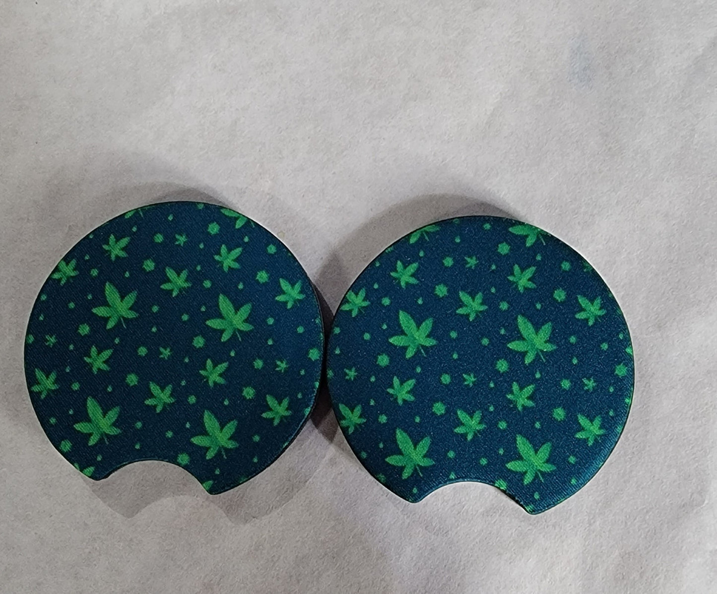 Car Coasters - Cannabis Leaf