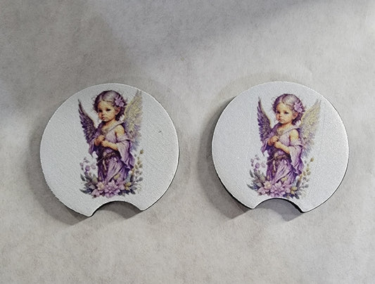 Car Coasters -Purple Angel