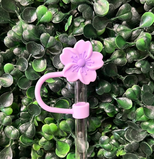 10mm Straw Topper - Purple Hibiscus