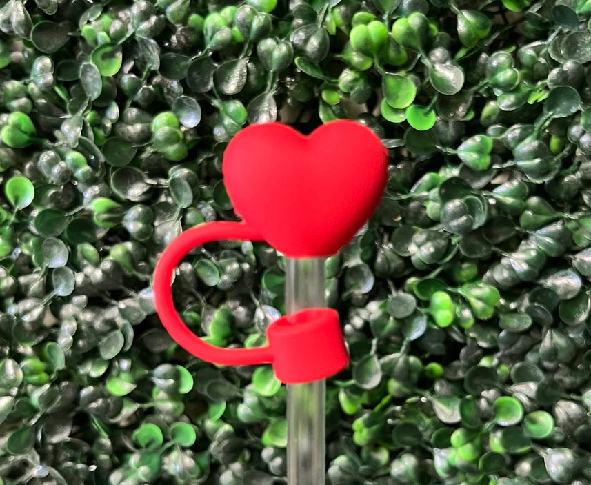 10mm Straw Topper - Red Heart