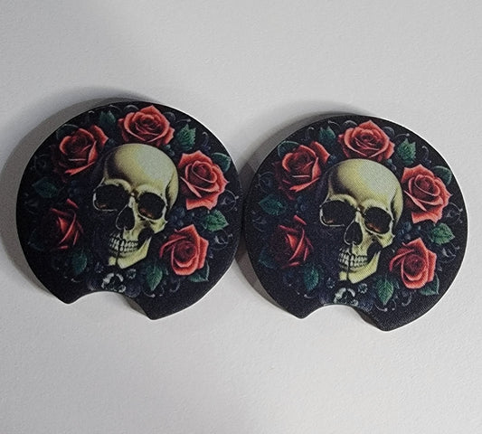 Car Coasters - Skull and Roses