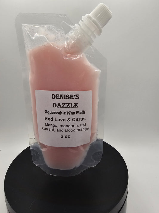 Squeezable Soy Wax Melts - Red Lava and Citrus