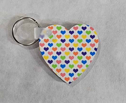 Multi Color Heart Sublimation Keychain