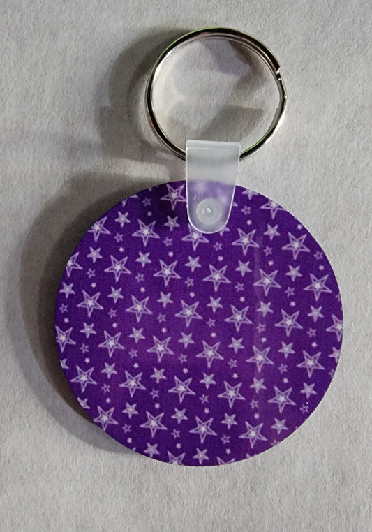 Purple Star Sublimation Keychain