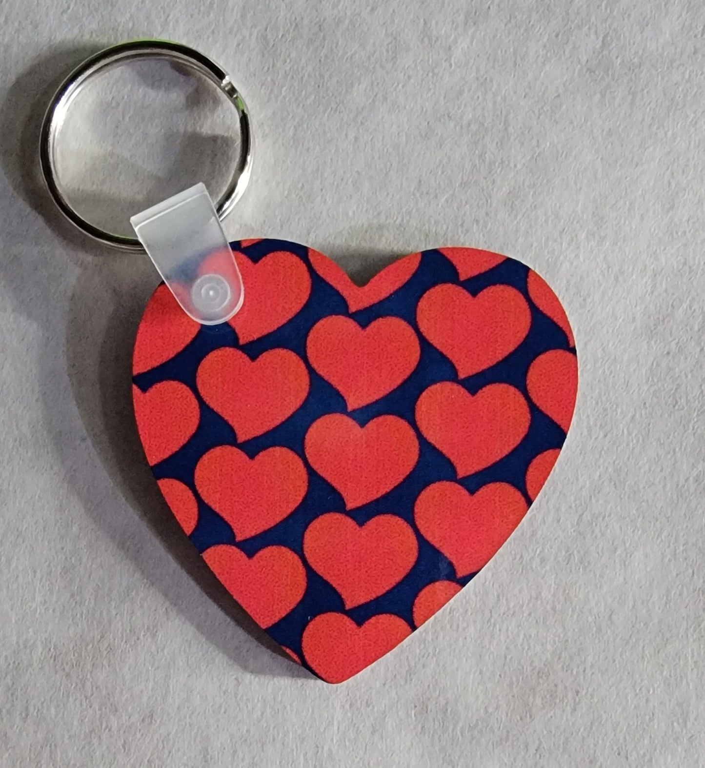 Red and Blue Heart Sublimation Keychain