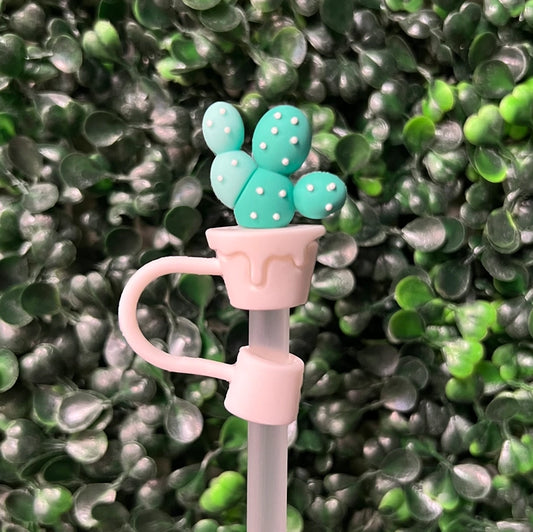 10mm Straw Topper - Teal Cactus