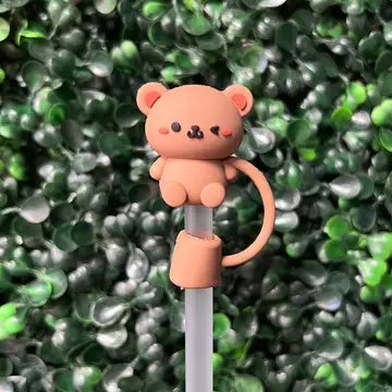 10mm Straw Topper - Winking Bear